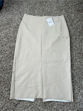 Forever 21 Beige High-Waist Midi Pencil Skirt